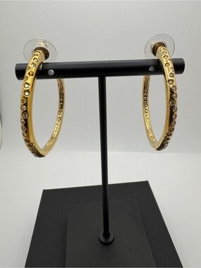 Swarovski Gold-Toned Crystal Hoop Earrings